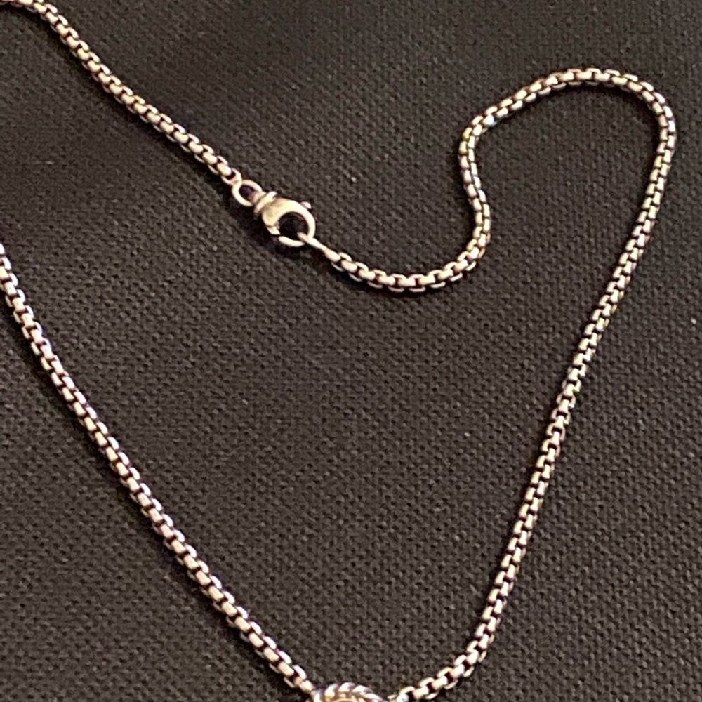 David Yurman 14 karat gold 925 Pearl necklace 16 , - Picture 9 of 9